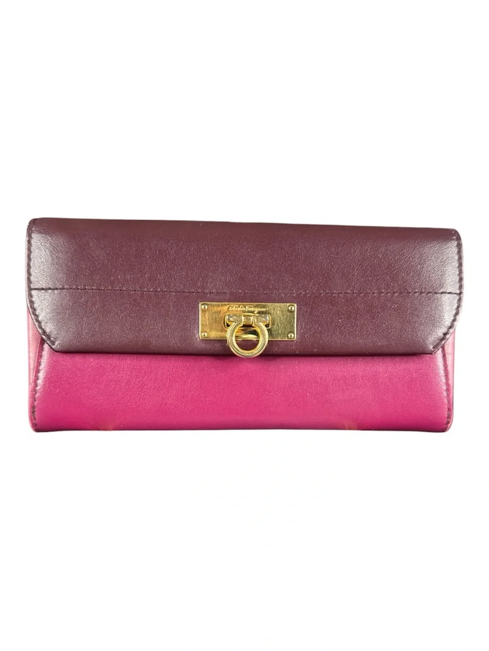 SALVATORE FERRAGAMO Tri-Color Gancini Continental Wallet